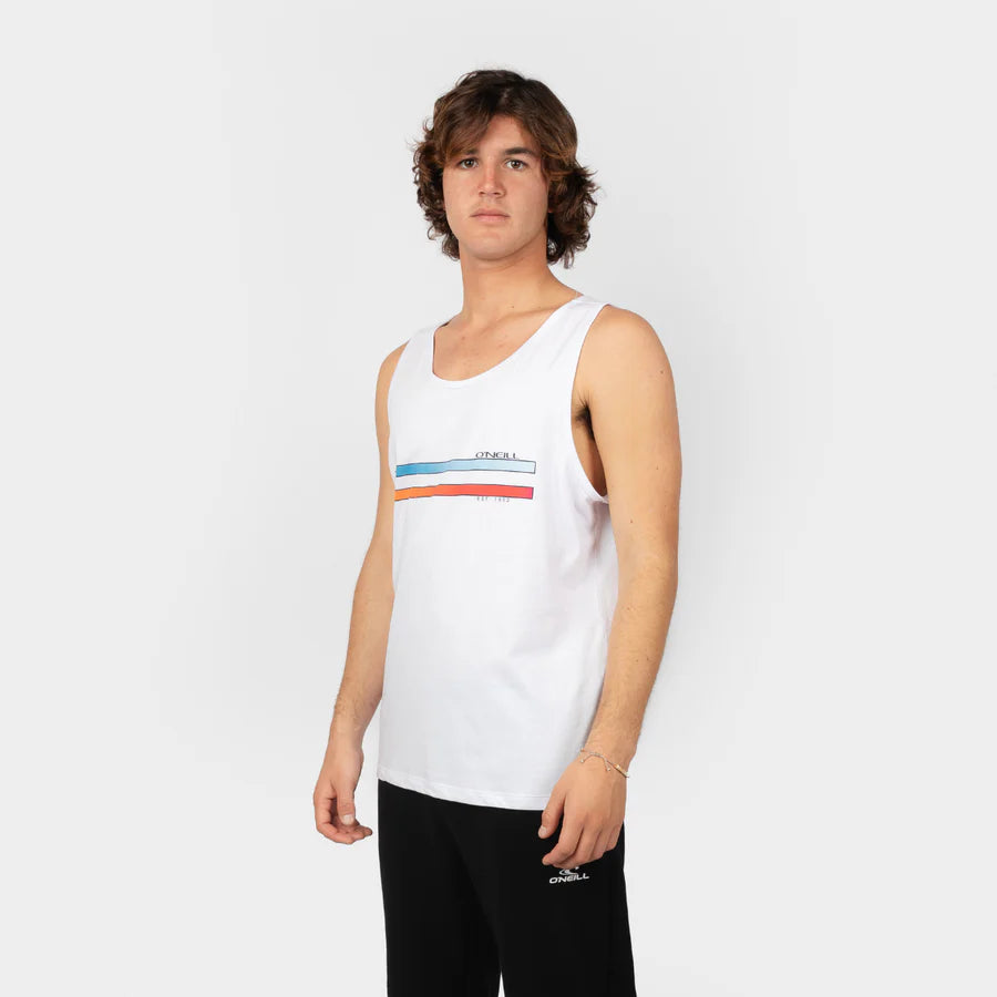 BIVIDI ONEILL25 - COMP STRIPE TANK - SNOW WHITE