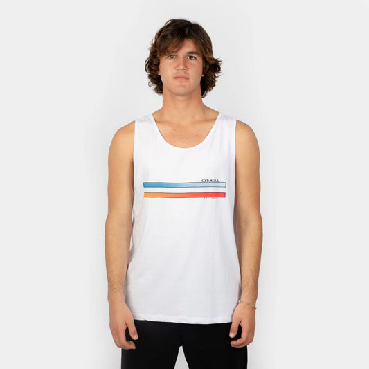 BIVIDI ONEILL25 - COMP STRIPE TANK - SNOW WHITE